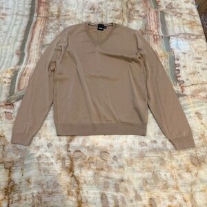 Boss Hugo Boss Sweater Tan V Neck Knit Men's S